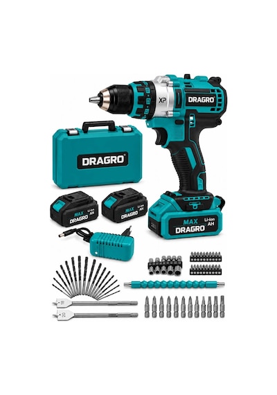 Dragro Drg-21v Çelik Mandren M Çift Akülü Şarjlı Darbeli Matkap Xxr