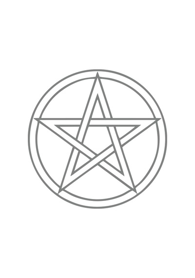 Pentagram Araba Sticker 17x17 Cm Gri