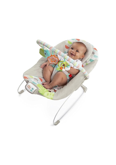 Bright Starts Ana Kucağı Yatıştırıcı Titreşimler Bebek Koltuğu, Çıkarılabilir Oyuncak Barı, 0-6 Ay, 9 Kg'a Kadar Mutlu Safari