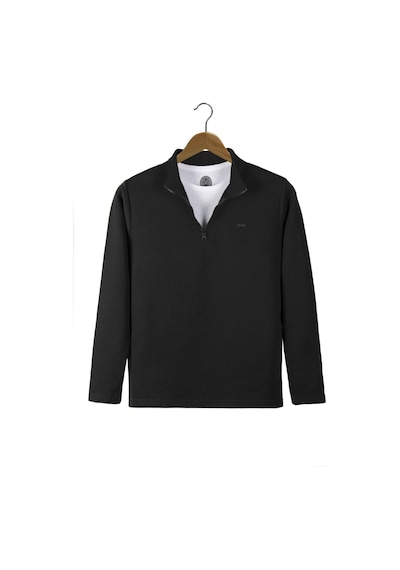Terapi Men Erkek Siyah Rahat Kalıp Yarım Fermuarlı Bato Yaka Basic Sweatshirt 21k-5200179-2 - Siyah Terapi Men Erkek Siyah Rahat Kalıp Yarım Fermuarlı Bato Yaka Basic Sweatshirt 21k-5200179-2 - Siyah