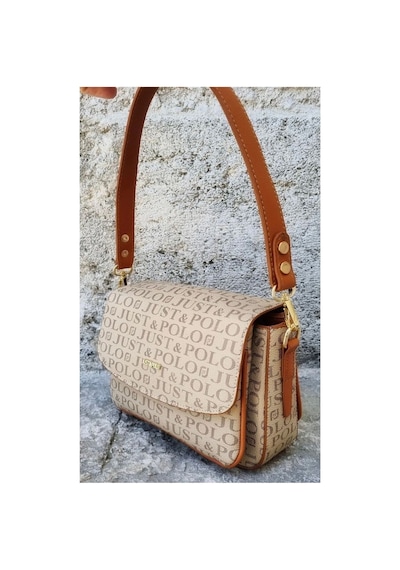 Just Polo Kum Taba 2 Bölmeli Omuz Çantası Monogram 2197mh Kum - Taba 83672192