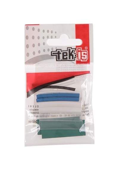 Tek-iş 529335 Isı İle Daralan Makaron Set, Karışık Renkli, 4 Cm, 12 Adet