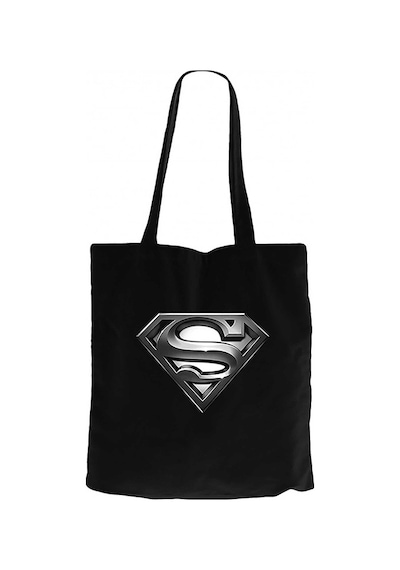 Superman Logo Siyah Kanvas Bez Çanta Siyah