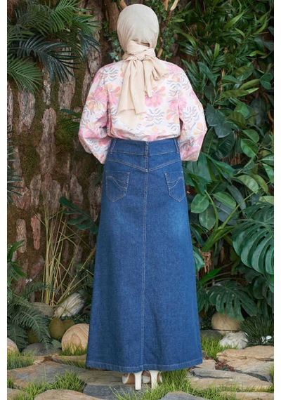 2058-denim Etek Koyu Mavi Koyu Mavi
