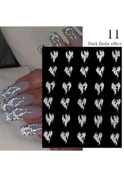 3d Reflektif Efekt Nail Art Sticker Model - 11 55881- 11