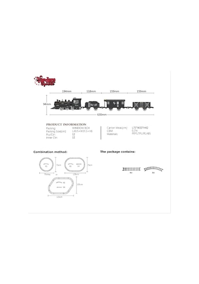 Mey İthalat Ff-1603c-4c Işıklı Ve Sesli Buharlı Tren Seti -vrd
