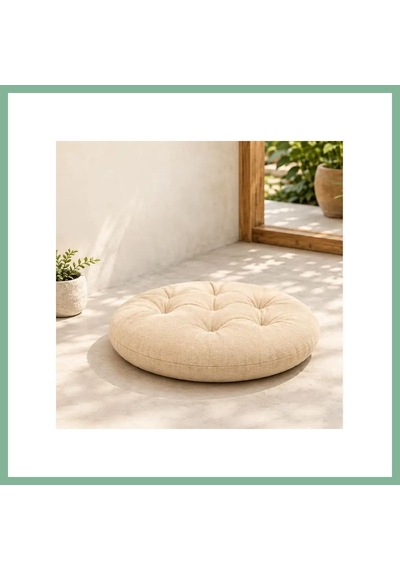 Bşkvirgo Yuvarlak Sandalye Ve Tabure Minderi 40 40 4 Cm Krem İç Mekân Bsk2026