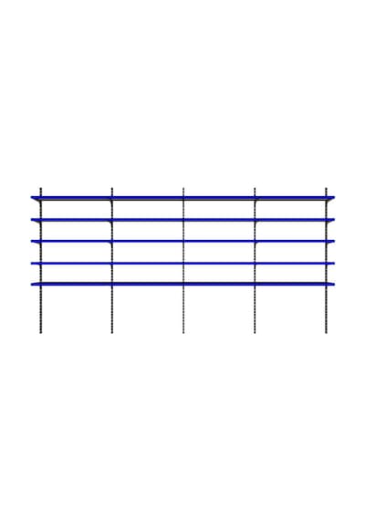 6 Katlı 4'lü Duvara Monte - Standart Market Rafı Mavi-40x75 Cm Mavi