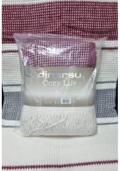 Livoras Home Dinarsu Cozy Life Pamuklu Tv Battaniyesi 130 X 170cm Vera Bordo