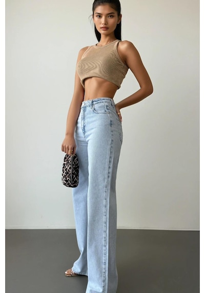 Lacarino 7714 W.leg Kadın Jean Pantolon Lıght Blue