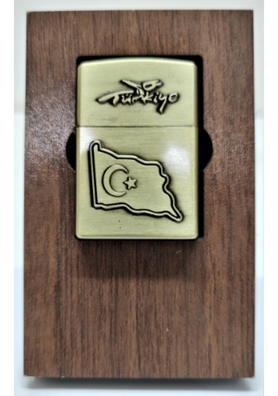 Tesbih Sakarya Dalgalı Türk Bayrak Motif'li - Benzin'li Zippo Tarzı Çakmak