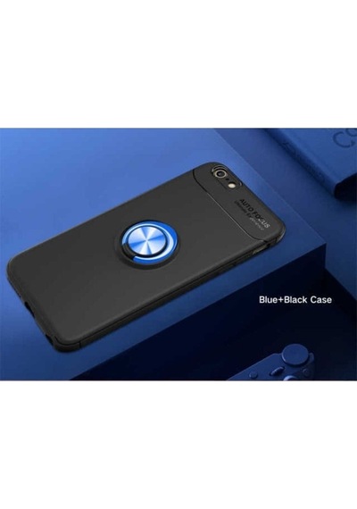 Apple Uyumlu iPhone 6 Kılıf Zore Ravel Silikon Kapak Siyah-Mavi
