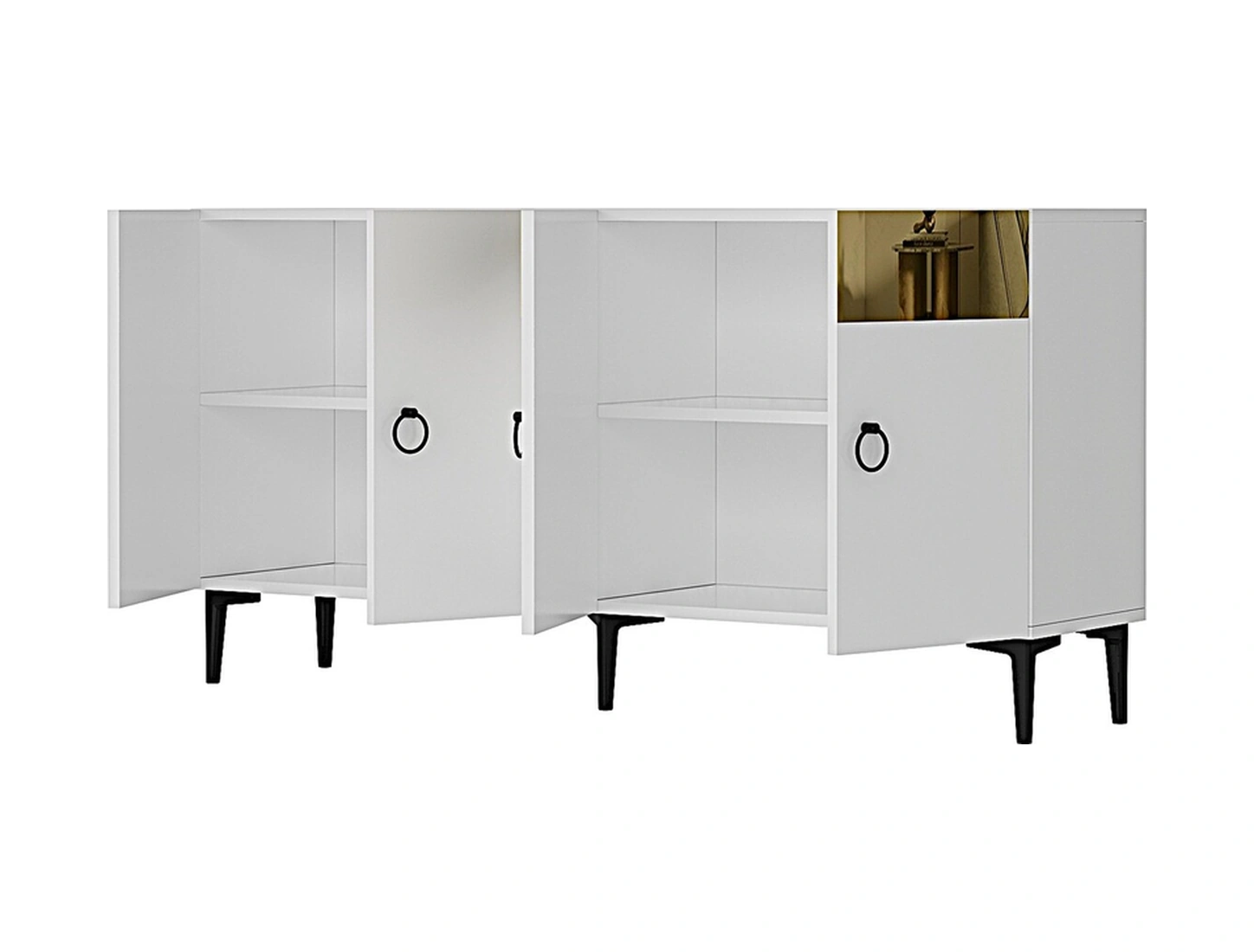Ka1514bg Gama150 Konsol, Kahve Köşesi, Tv Sehpası Beyaz-gold 150cm Beyaz