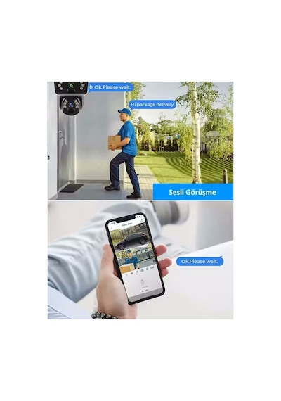 Ultimate Solar 4g Güneş Enerjili Dual Lens 360 Görüş Akıllı Güvenlik Kamerası O-kam Uygulama 25883295