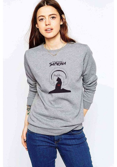 Chilling Adventures Of Sabrina Poster Baskılı Gri Kadın Sweatshi