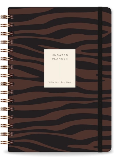 Spiralli Süresiz Planlayıcı Ajanda Kahverengi Zebra- 15x21 Çok Renkli