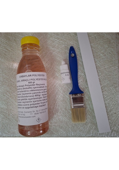 Fiber Polyester Tamir Seti 600 Gr Reçine+elyaf+fırça