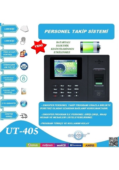 Bataryalı Parmak İzi Kartlı Ve Şifreli Personel Takip Sistemi Set