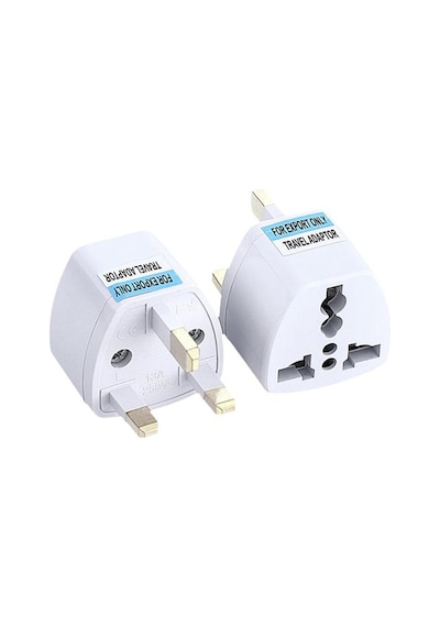 Powermaster Pm-10642 Beyaz 250 Volt 13 Amper İngiliz Tipi Universal Dönüştürücü Priz Travel Adaptörü