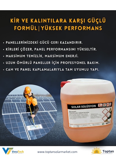 Solar Panel Temizleyici - Güneş Paneli Temizleme Solüsyonu - Net 30 Kg