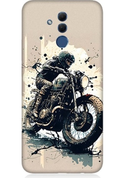 Huawei Mate 20 Lite Uyumlu Motorsikletçi Desenli Silikon Kılıf