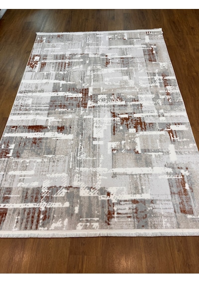 Polyester Makina Halısı 01a Cream Terra Krem Turuncu
