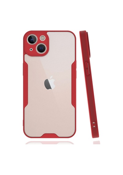 Apple iPhone  Uyumlu,  14 Plus Kılıf Platin Silikon - Kırmızı