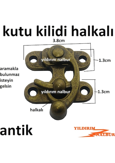 Kutu Kilidi 4 Adet Antik Halkalı Klips Büyük Model Eskitme Sandık