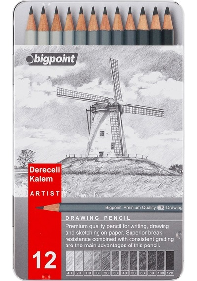 Bigpoint Dereceli Kalem 12'li Metal Kutu