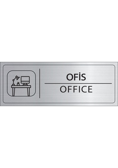 Mayeka Ofis İsimlik Gümüş Metal Kapı İsimliği Levhası Yönlendirme Tabelası