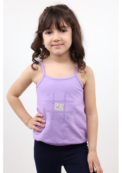 Toontoy Kız Bebek Baskılı Atlet Lila