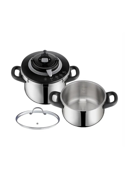 Tefal Clipso Chef Düdüklü Tencere 6 L + 4.5 L Set Gümüş - Gri
