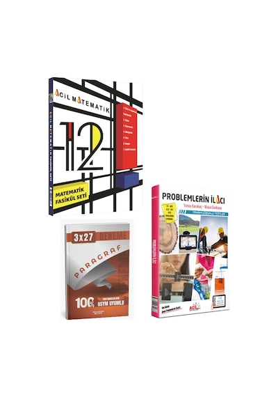Acil 2027 12. Sınıf Matematik 6 Fasikül Set+ Problemlerin İlacı Soru Bankası+ Anla Kazan Paragraf