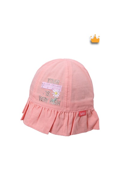 Kitti 4-8 Yaş 52cm Kız Çocuk Papatya Desen Yazlık Fötr Şapka Y2322001 Turuncu