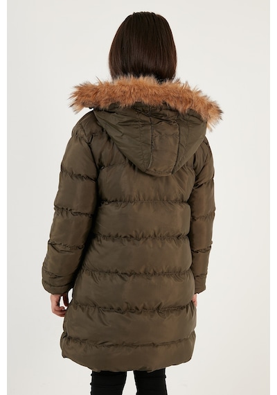 Lela Içi Peluş Astarlı Çıkarılabilir Kapüşonlu Suya Dayanıklı Kız Çocuk Mont 5761910 Haki