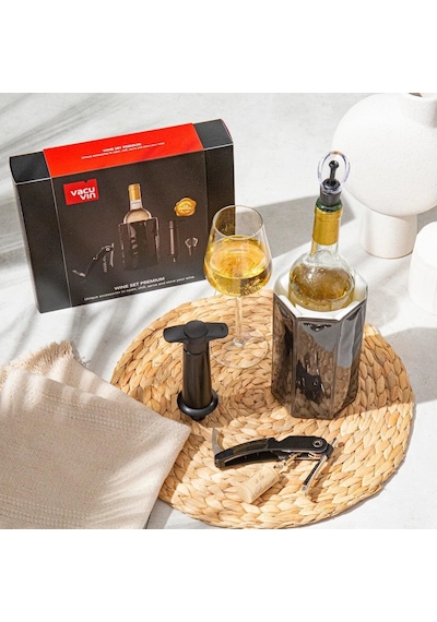 Vacu Vin Premium Şarap Seti 4 Parça Hediye Kutulu