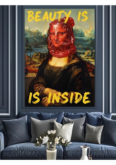 Ahşap Tablo Mona Lisa Grafiti Sanatı