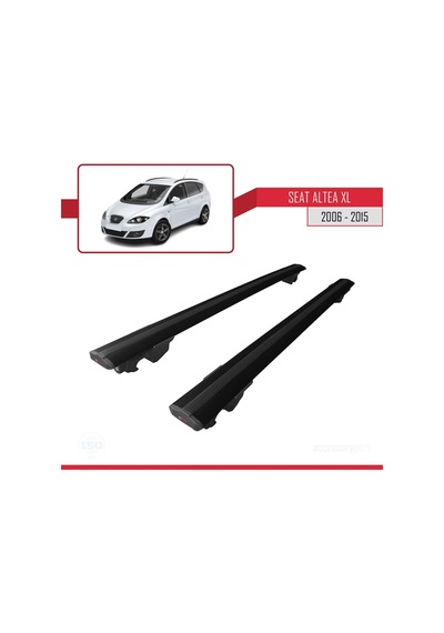 Seat Altea Xl 2006-2015 Arası İle Uyumlu Hook Model Anahtar Kilitli Ara Atkı Tavan Barı Siyah