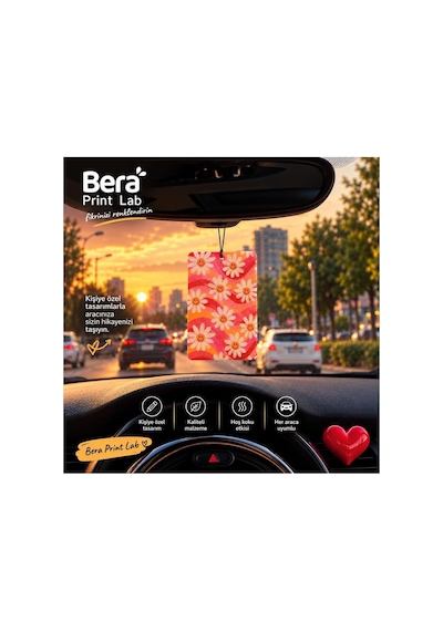 Bera Print Lab 4 Lü Dekoratif Araç Kokusu Seti Love, Good Vibes, Papatya Ve Retro Tasarımlı Dikiz Aynası Asmalı Oto Kokusu Çok Renkli - 941112650 Bera Print Lab 4 Lü Dekoratif Araç Kokusu Seti Love, Good Vibes, Papatya Ve Retro Tasarımlı Dikiz Aynası Asmalı Oto Kokusu Çok Renkli - 941112650