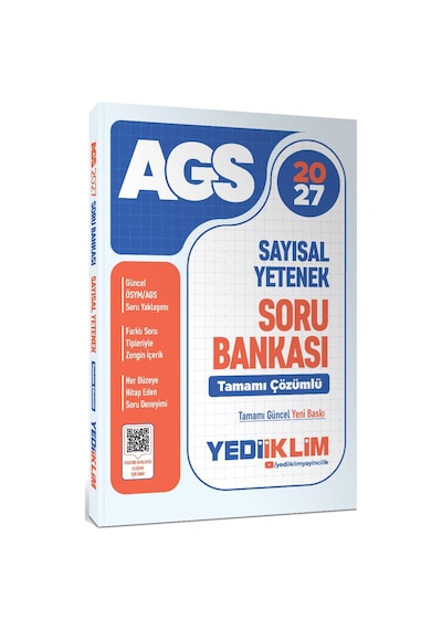 Yediiklim Yayınları 2027 Meb Ags Sayısal Yetenek Tamamı Çözümlü Soru Bankası