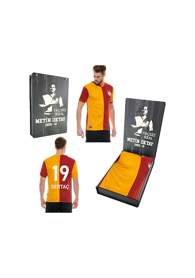 Galatasaray İsme Özel Metin Oktay Fan Forma Ahşap Kutulu Sarı