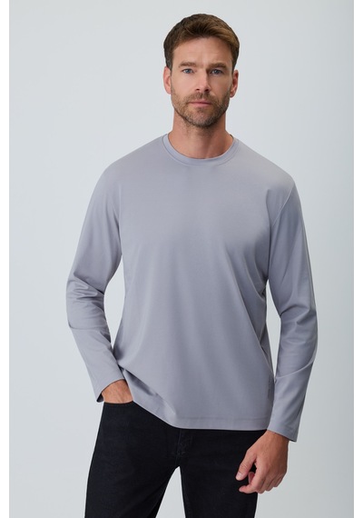 Morven Erkek Açık Gri Bisiklet Yaka Rayon Sweatshirt 27ks063001103 Açık Gri