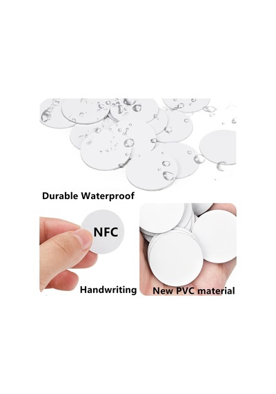 50 Adet Nfc Etiket Çıkartması, Yuvarlak Nfc Etiket Ntag215 Programlanabilir 504 Bytes Bellek Ntag215 Etiketler Tagmo Amiibo İle Uyumlu, Kolay Sabitleme İçin Yapışkan Arka Yüzlü