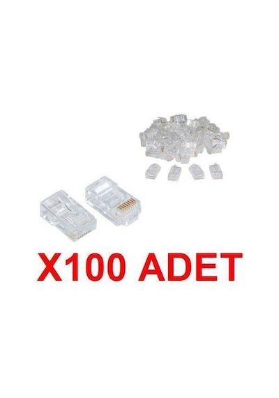 Rj45 Jack Konnektör Network Kablo Jakı Rj45 Jak 100 Adet
