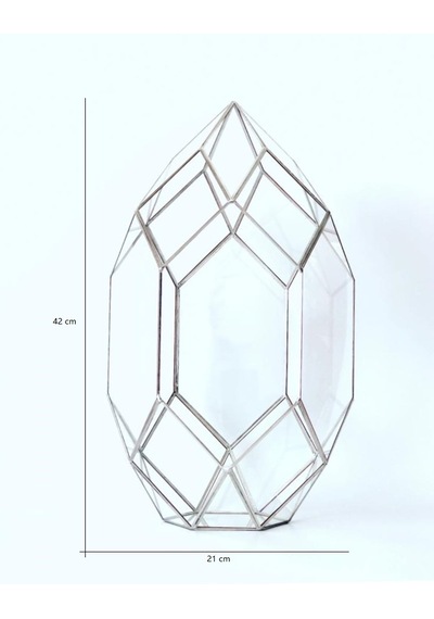 Dekoratif Cam Fanus - Geometrik Cam Fanus - Teraryum Cam Fanus