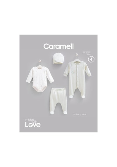 Caramell Pamuk 4lü Tulumlu Teddy Bear Set 0-3 Ay 50-56 Cm Mavi Crml.ze2517.mvi