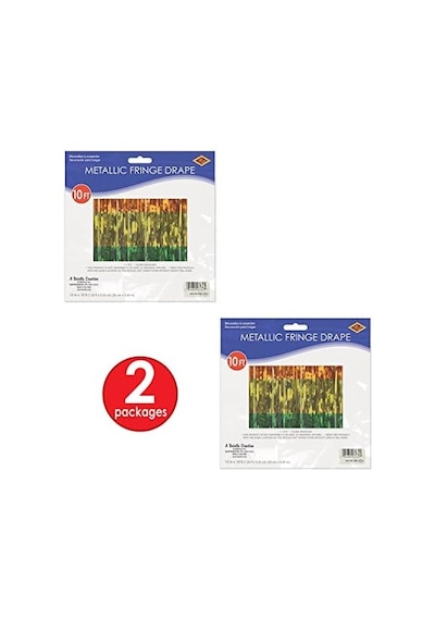 Beistle 1 Kat Metalik Püsküllü Perde, 2 Parça, 38 Cm X 10 ', Çok Renkli 7/8 Yaş