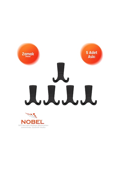 Eli Za Askı, Metal Vestiyer Askısı, Matsiyah , Duvar Ve Dolap Askılığı 5'li Set Vidalı Matsi Yah