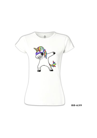 Unicorn - Rainbow Beyaz Kadın Tshirt 001