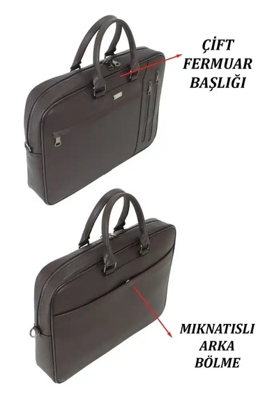 Case Club 17.3 İnç Omuz Askılı Unisex Laptop Evrak Çantası Taba